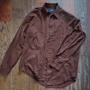 Puritan Brown Men's Long-Sleeve Button-Down Shirt